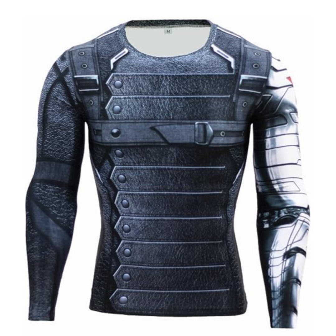 Captain America Winter Soldier Costume Compression Sports Shirt