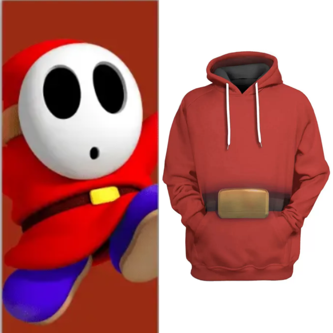 Mario Shy Guy Costume Red Hoodie