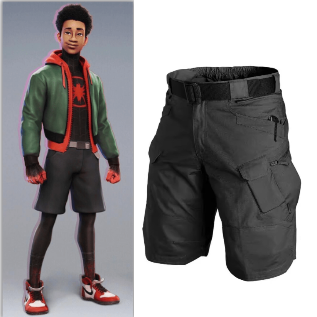 Into the Spider-Verse Miles Morales Costume Cargo Shorts