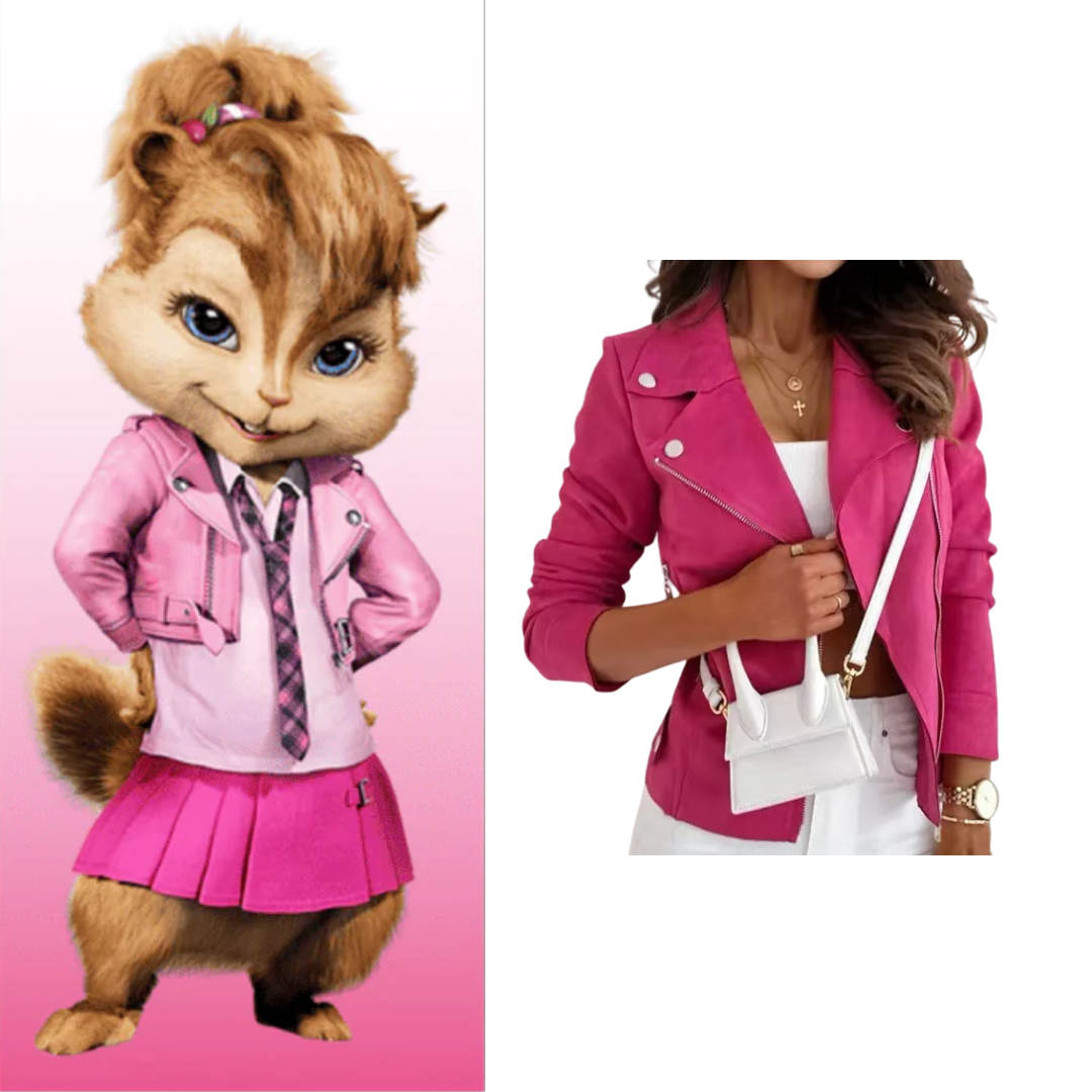 Brittany Chipette Costume Pink Leather Jacket