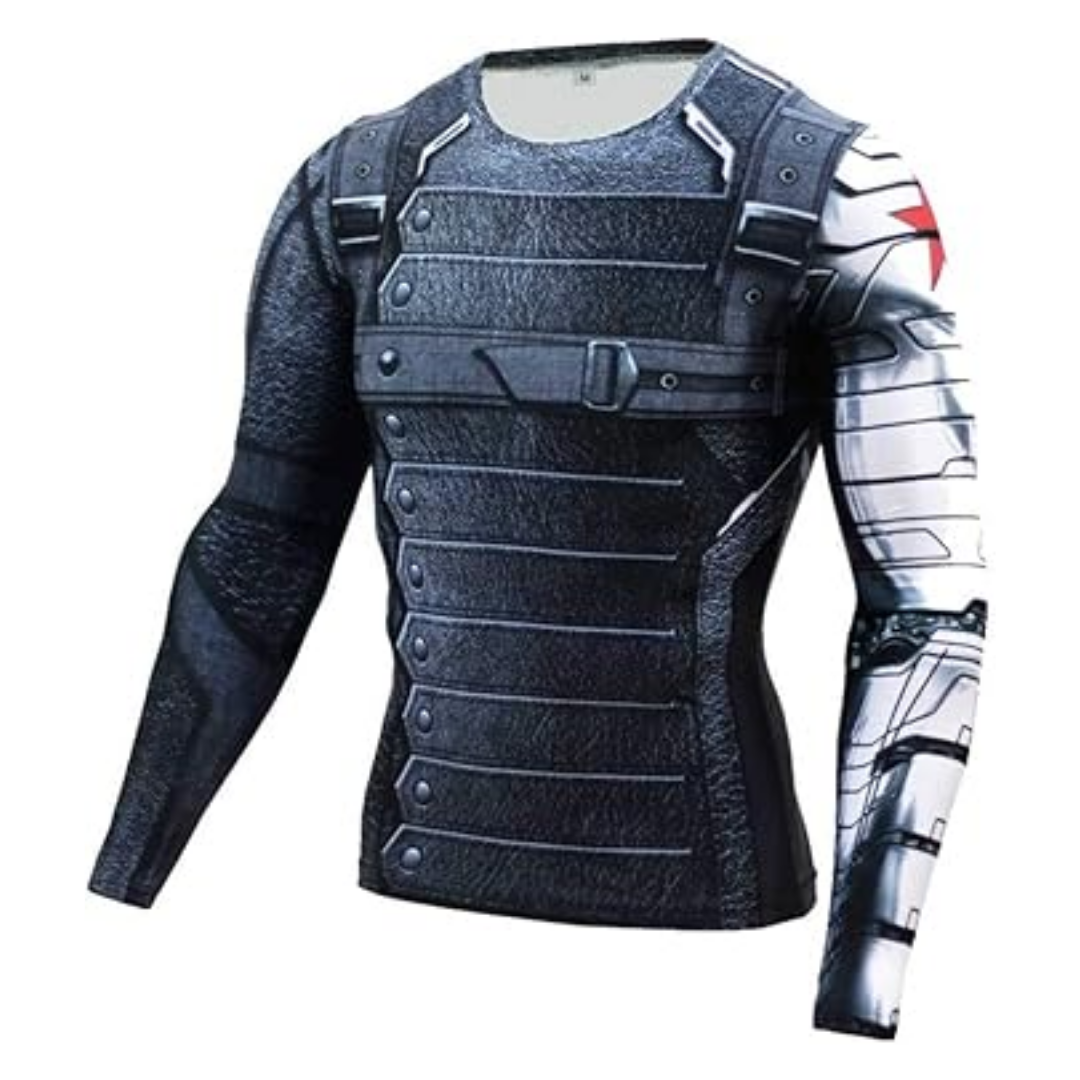 Captain America Winter Soldier Costume Compression Sports Shirt