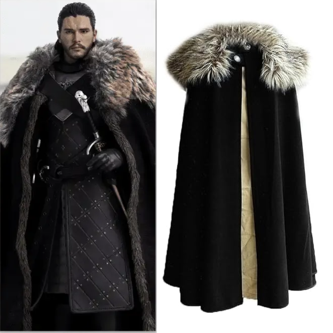 Game of Thrones Jon Snow Costume Viking Fur Shoulder Cape