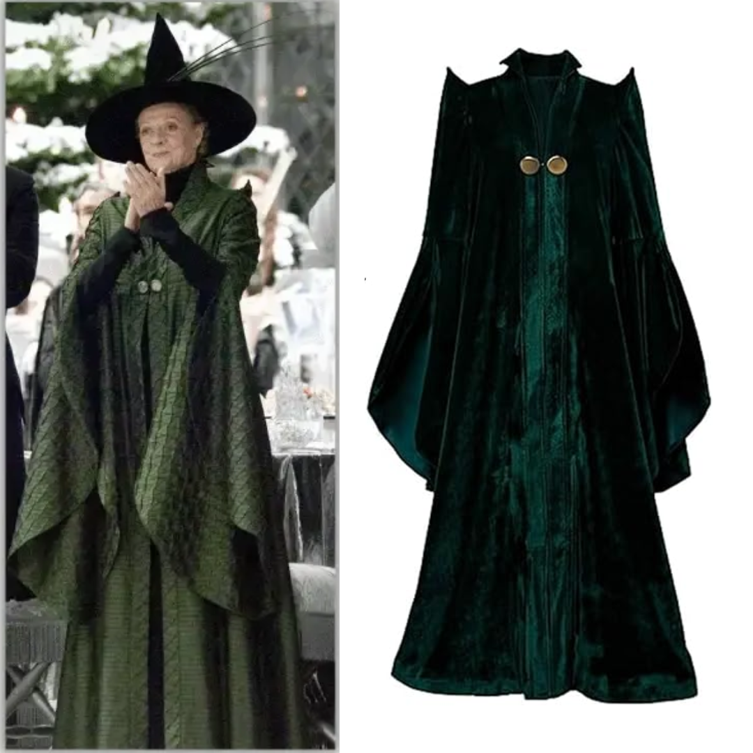 Harry Potter Professor McGonagall Costume Cloak Robe Coat Quda Halloween