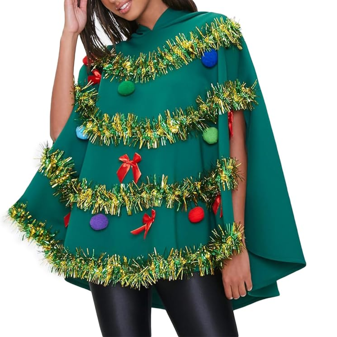 Christmas Tree Costume Poncho Cloak