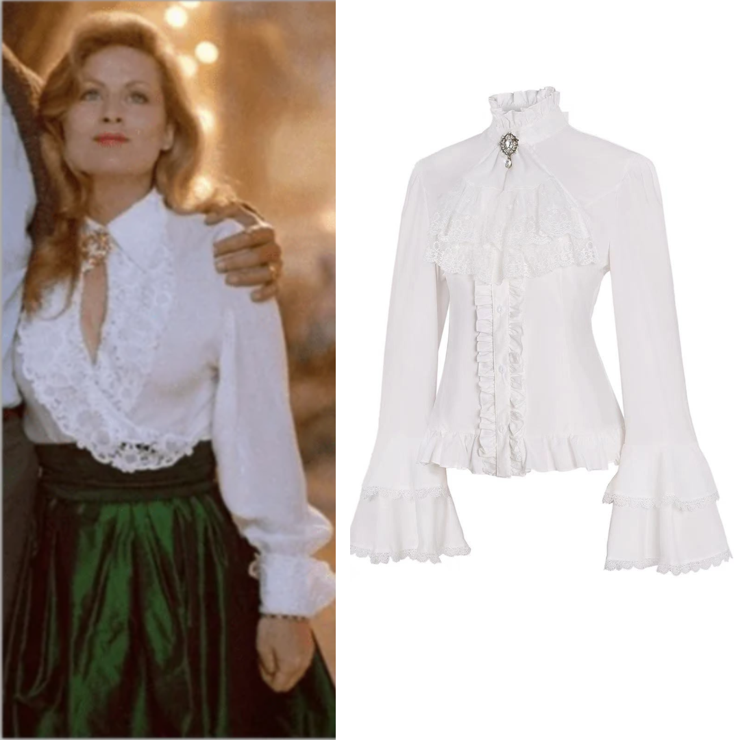 National Lampoon's Christmas Vacation Ellen Griswold Costume Victorian Blouse Vintage Tops