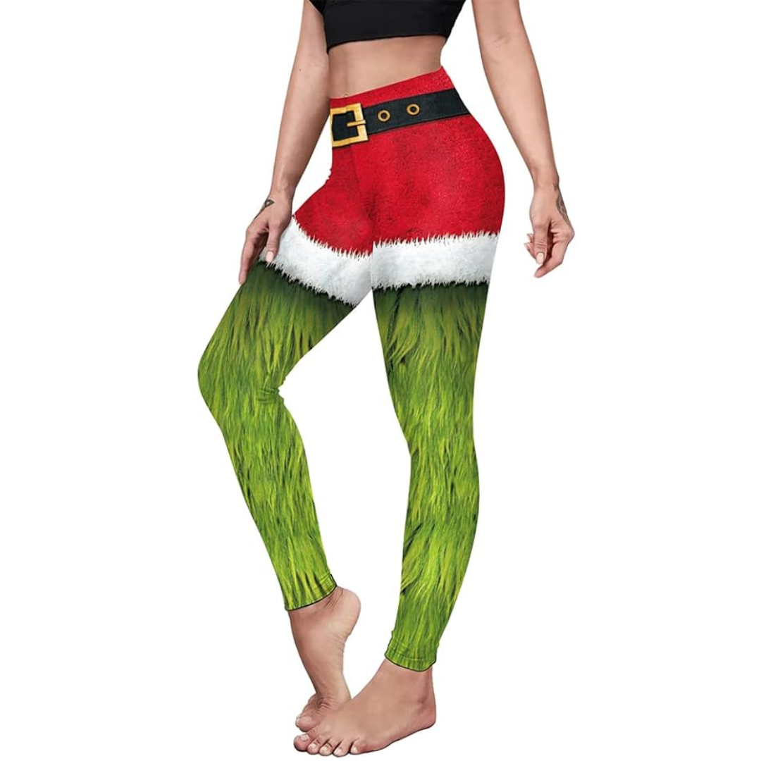 Christmas Leggings High Waist Printed Holiday Tights