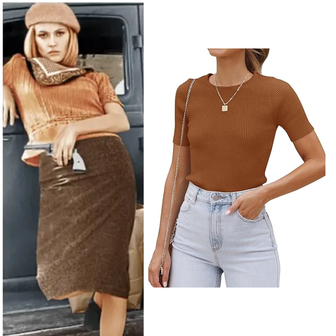 Bonnie and Clyde Bonnie Parker Costume Cropped Knit Cardigan Crochet Sweater