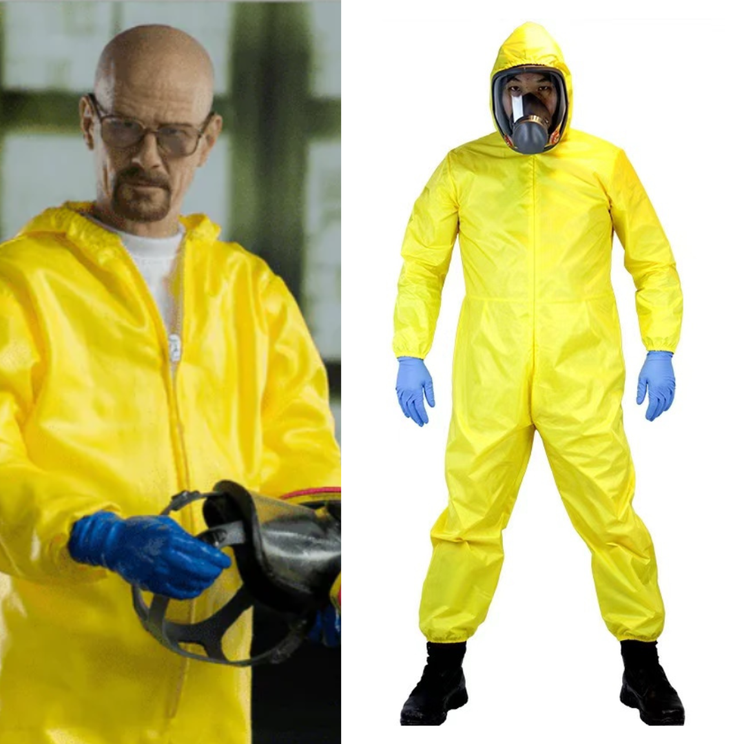 Breaking Bad Walter White Costume Yellow Suit with Gloves