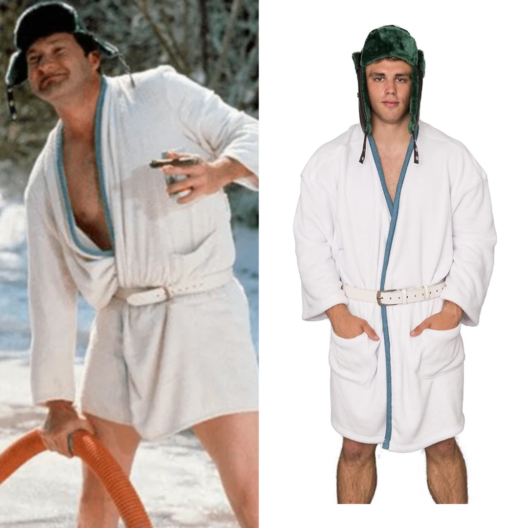 National Lampoon&#39;s Vacation Cousin Eddie Costume White Robe &amp; Belt