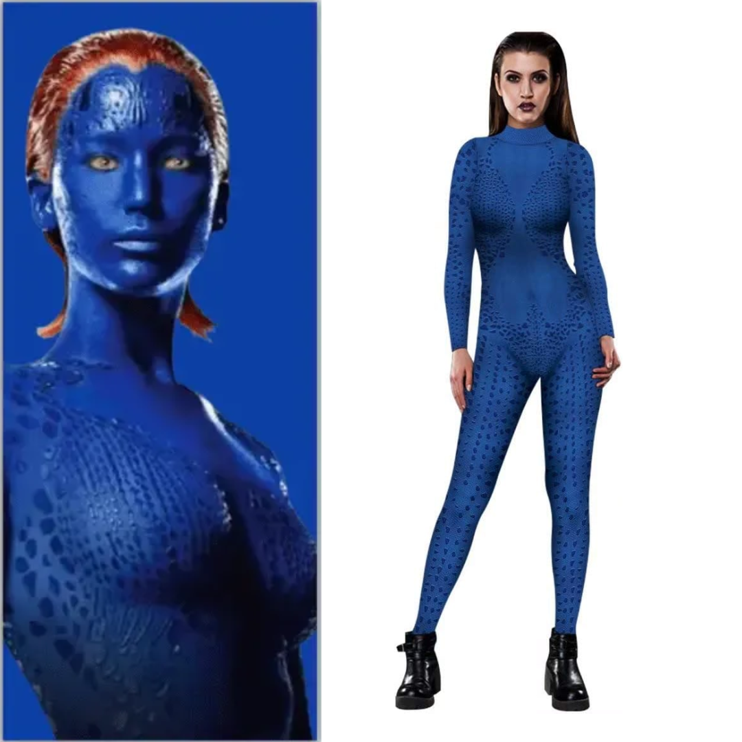 X-men Mystique Costume Blue 3D Print Bodysuit