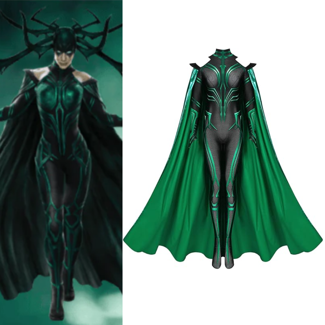 Thor Hela Costume Super Villain Goddess Costume Jumpsuit Bodysuit