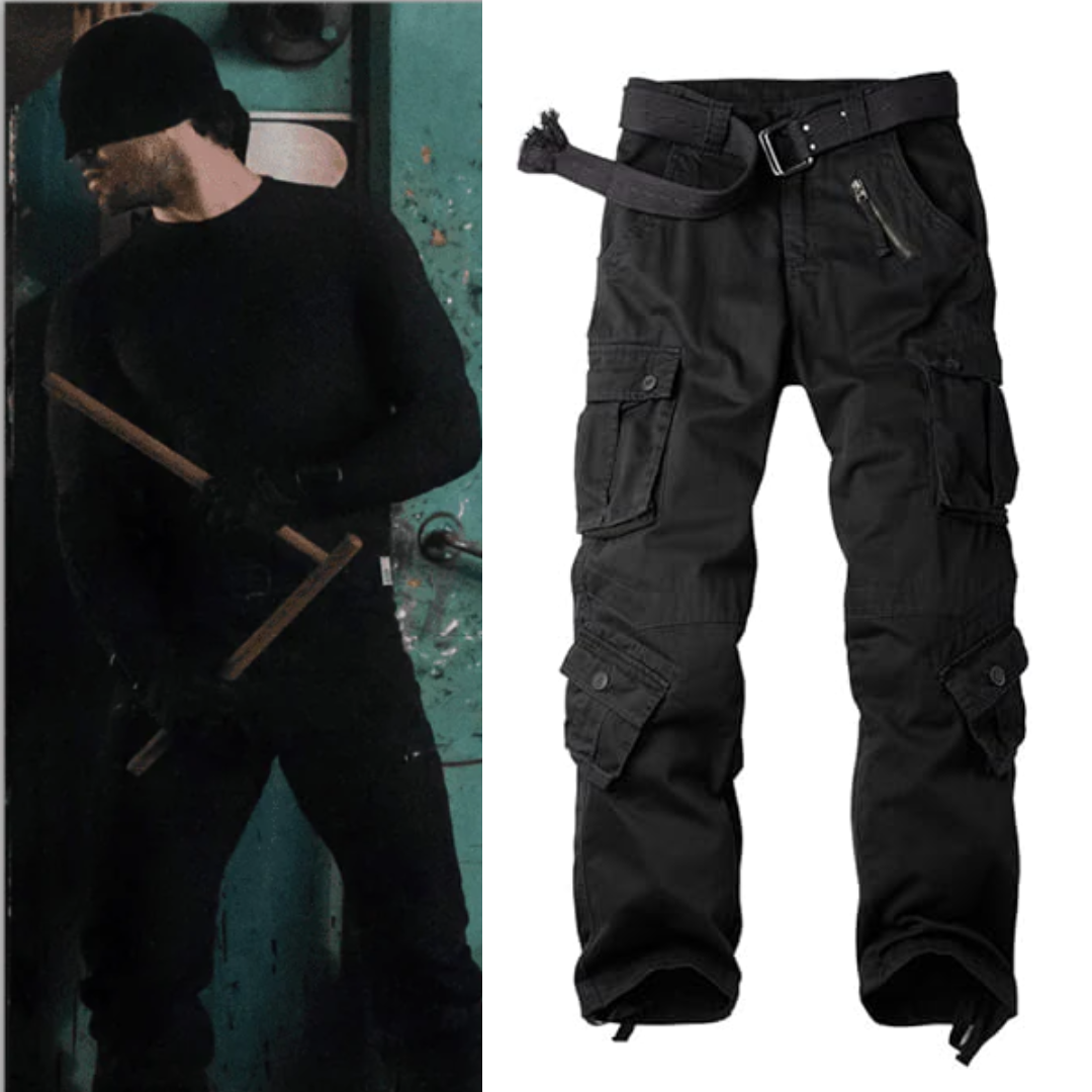 Daredevil Black Suit Costume Cotton Casual Cargo Work Pants