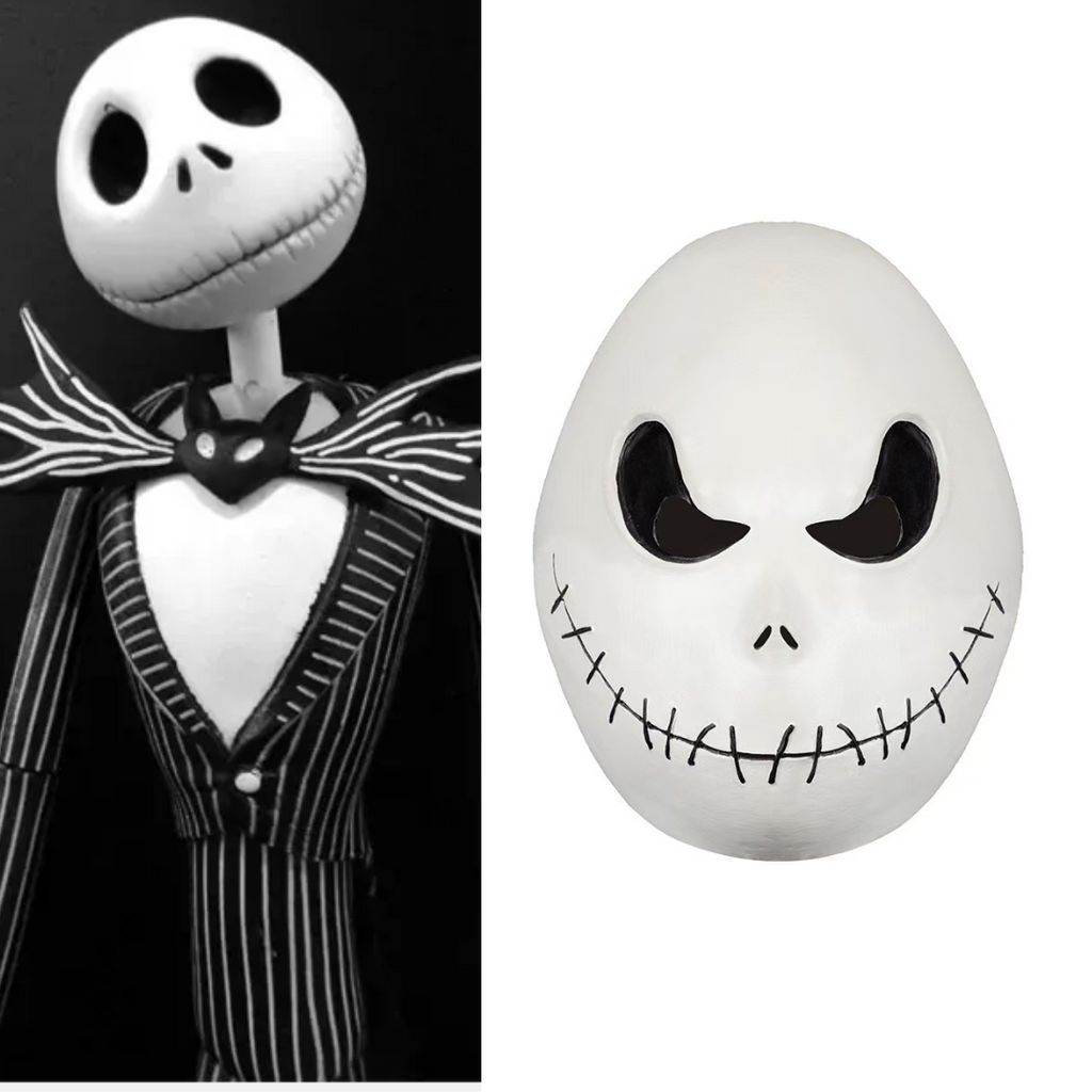 Applysu Kids Jack Skellington Mask - Plastic Halloween & Nightmare Before Christmas Face Mask For Cosplay