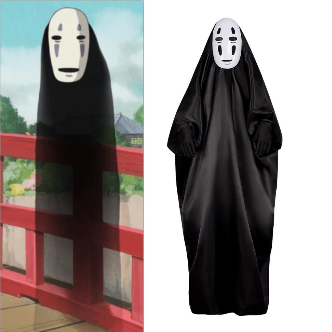 Spirited Away No-Face Costume Black Robe Suit