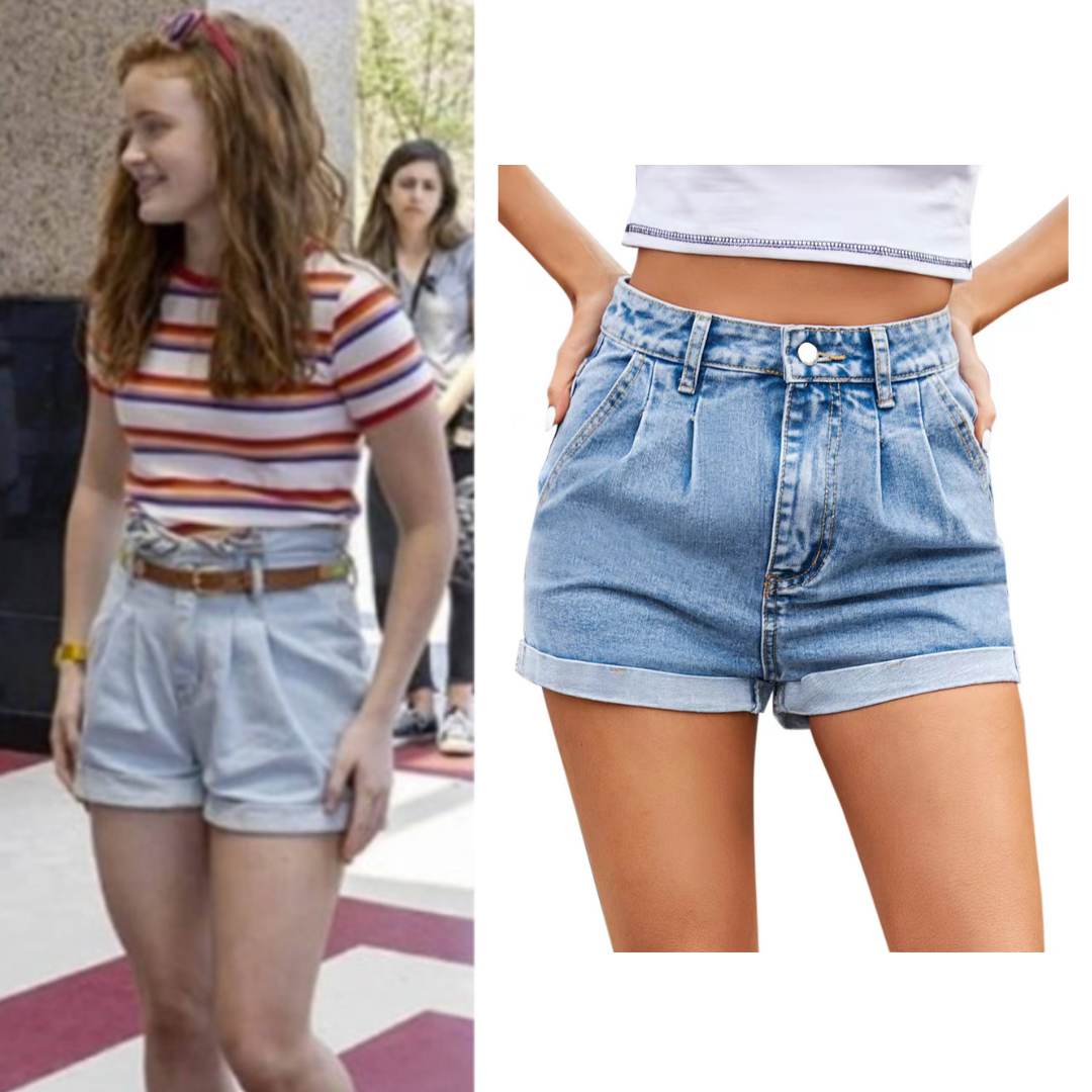 Stranger Things Max Mayfield Costume High Waisted Denim Shorts