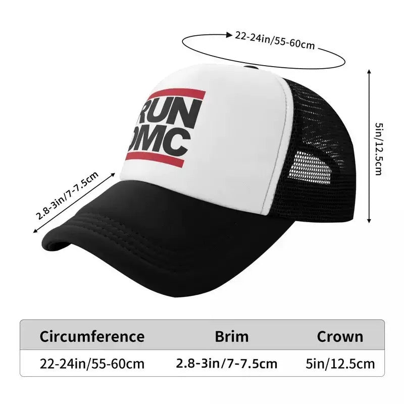 Run-DMC Logo Trucker Hats Unisex Hip-Hop Hat Trucker Hat