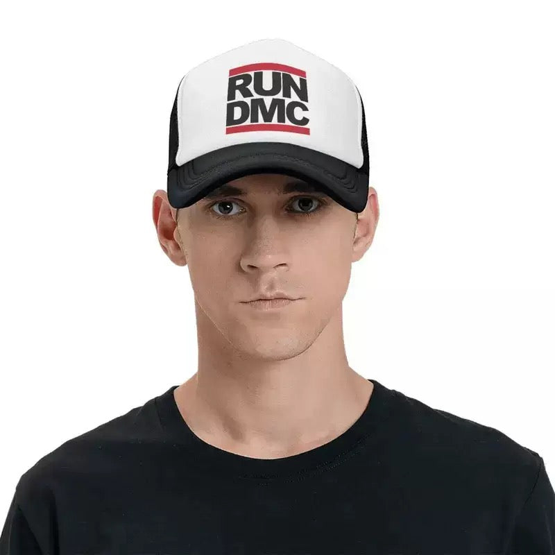 Run-DMC Logo Trucker Hats Unisex Hip-Hop Hat Trucker Hat