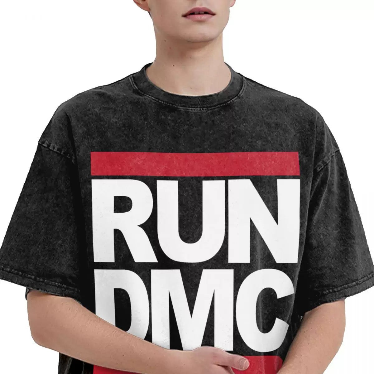 Run DMC Logo Hip Hop Novelty T-Shirts Oversize