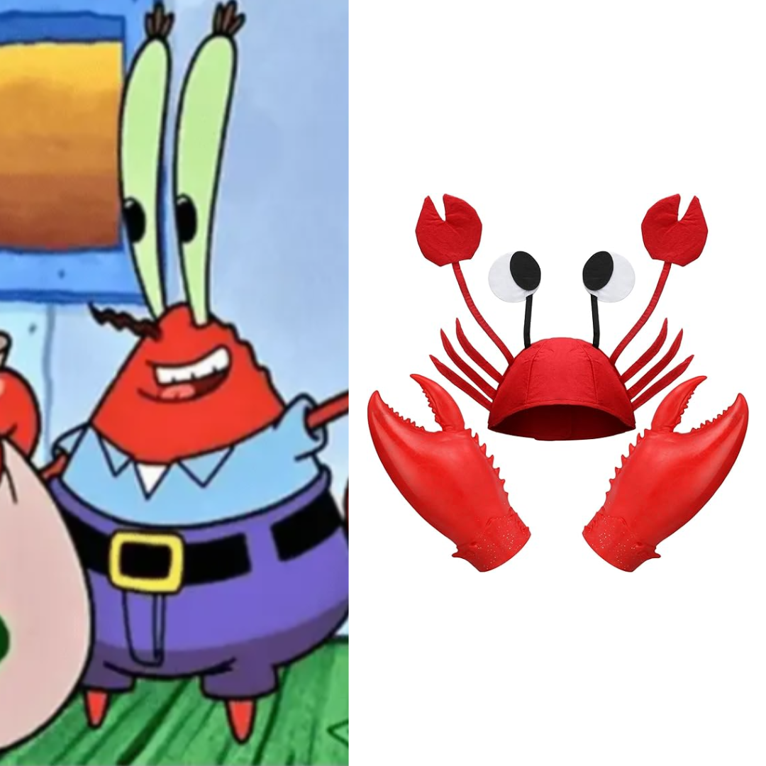 SpongeBob Squarepants Mr. Krabs Costume Crab Claws and Hat