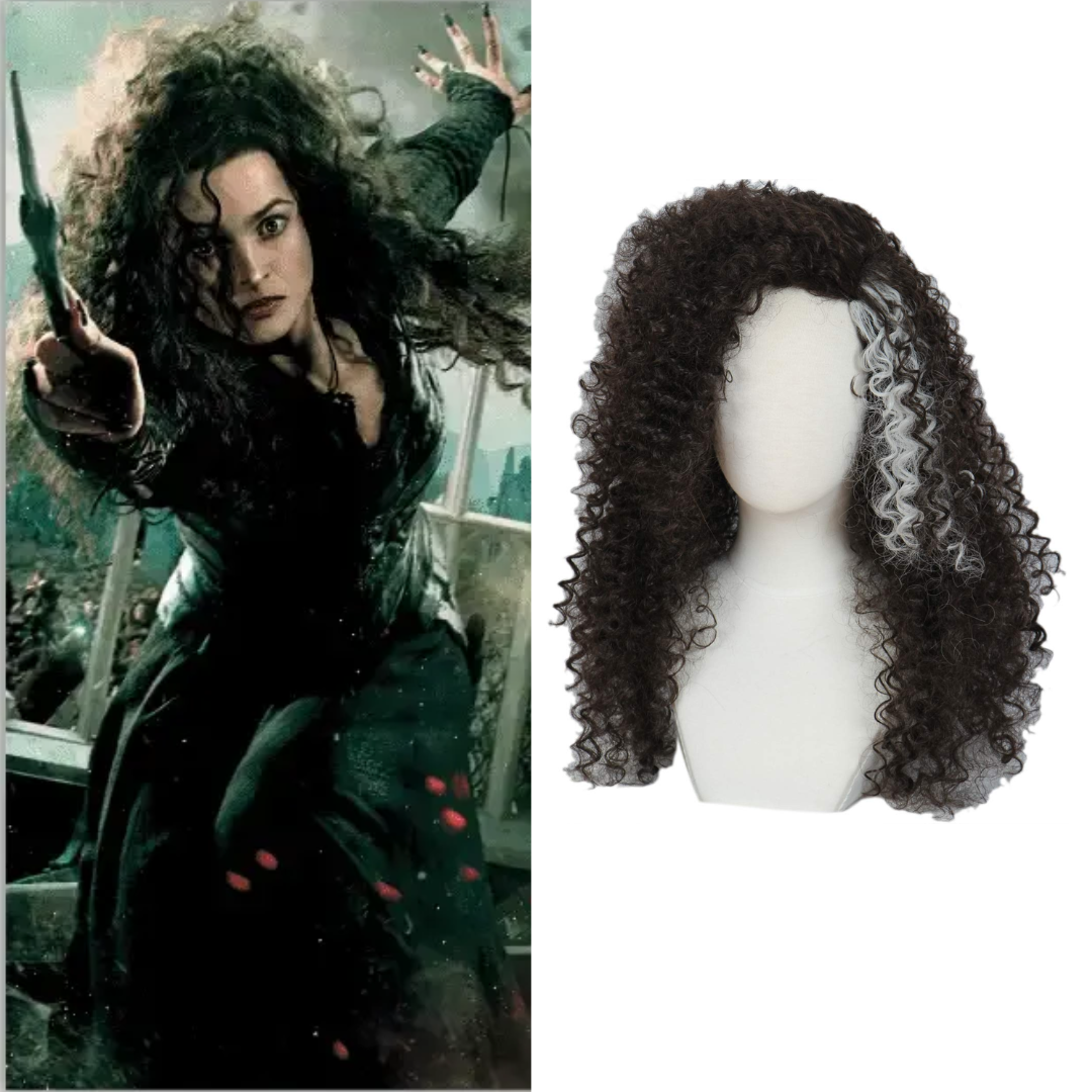 Harry Potter Bellatrix Lestrange Costume Curly Wig