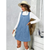 Pippi Longstocking Costume Sleeveless Casual Denim Dress with Pockets