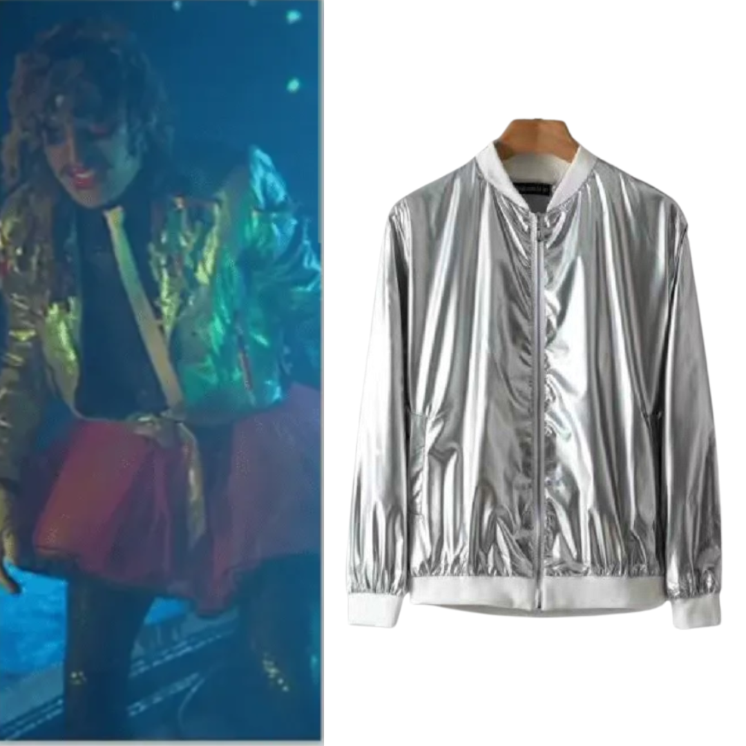 The Mighty Boosh Old Gregg Halloween Costume Metallic Silver Jacket