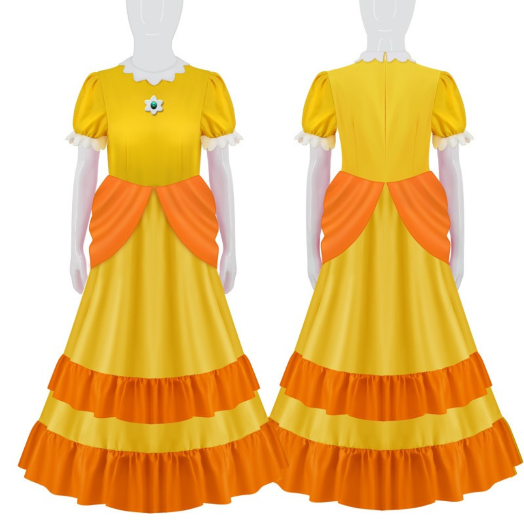 princess daisy dress Mario Princess Daisy Costume Fancy Dress Suit Set