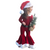 Christmas Outfit Santa Cosplay Costume Kid Long Sleeve Velvet Plush Flared Pant Hat Xmas Set