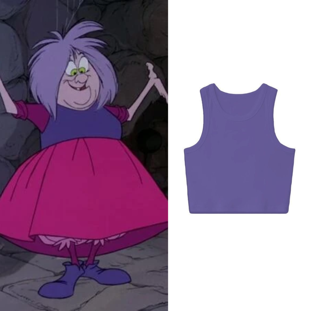 Madam Mim Costume Purple Crop Tank Top