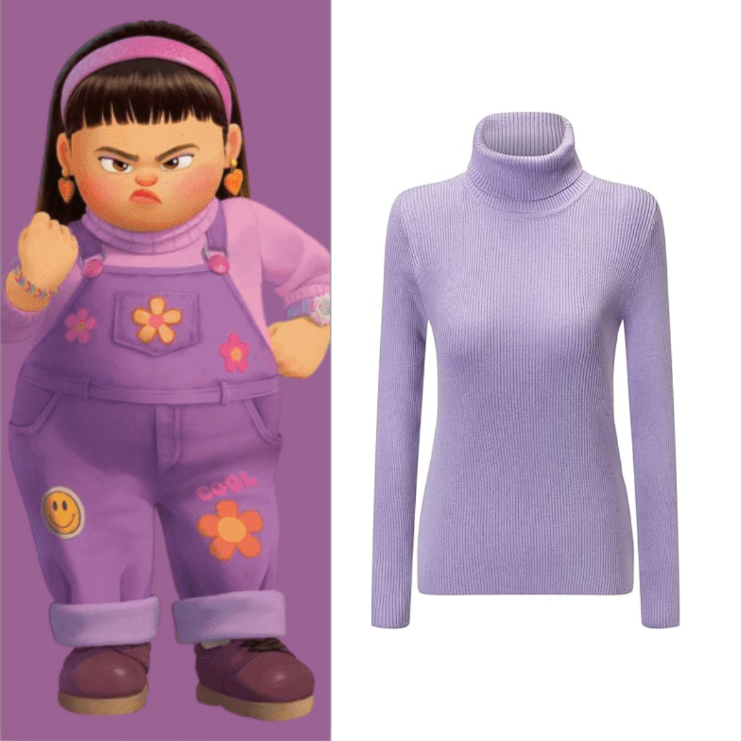 Abby Turning Red Cosplay Lilac Turtleneck Sweater