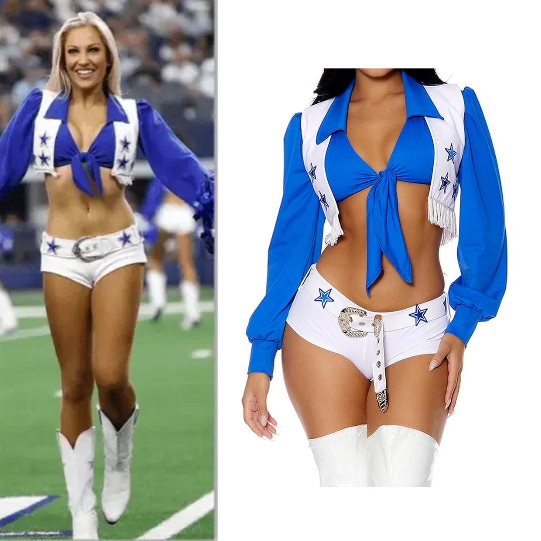 Dallas Cowboy Cheerleader Costume Field Star Sexy Cheerleader Costume -  Quda Halloween
