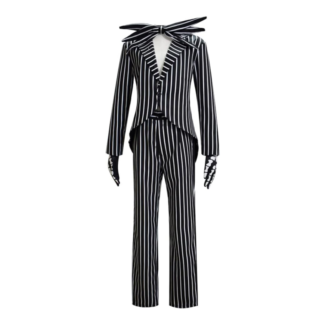 The Nightmare Before Christmas Jack Skellington Costume Zebra Stripe Suit