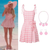 Barbie Halloween Costume Pink Party Dress with Accessories