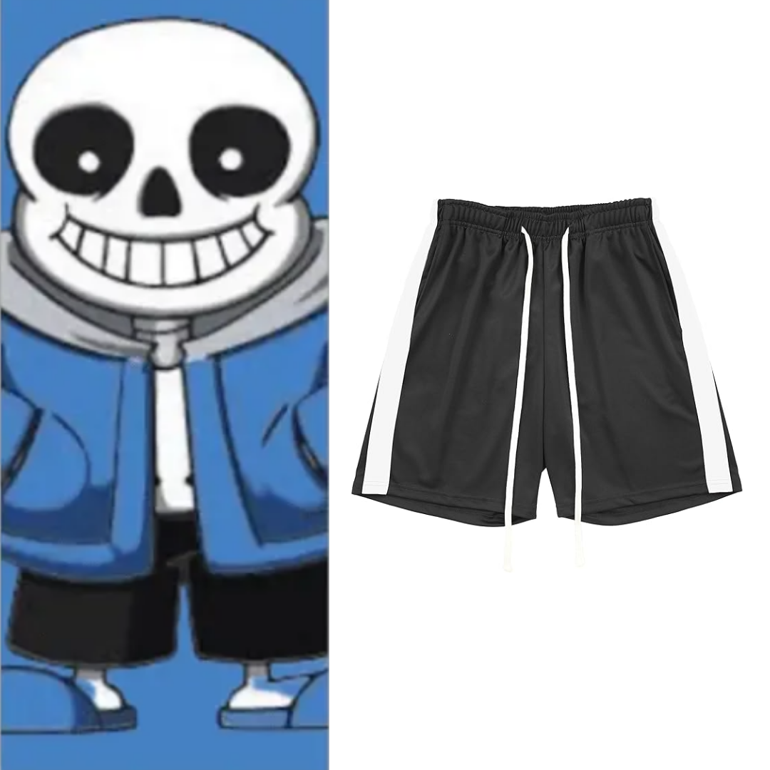 Undertale Sans Cosplay Stripe Track Shorts