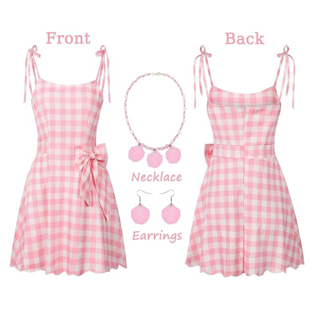 Barbie Halloween Costume Pink Party Dress with Accessories - Quda Halloween Barbie Halloween Costume Pink Party Dress with Accessories - Quda Halloween