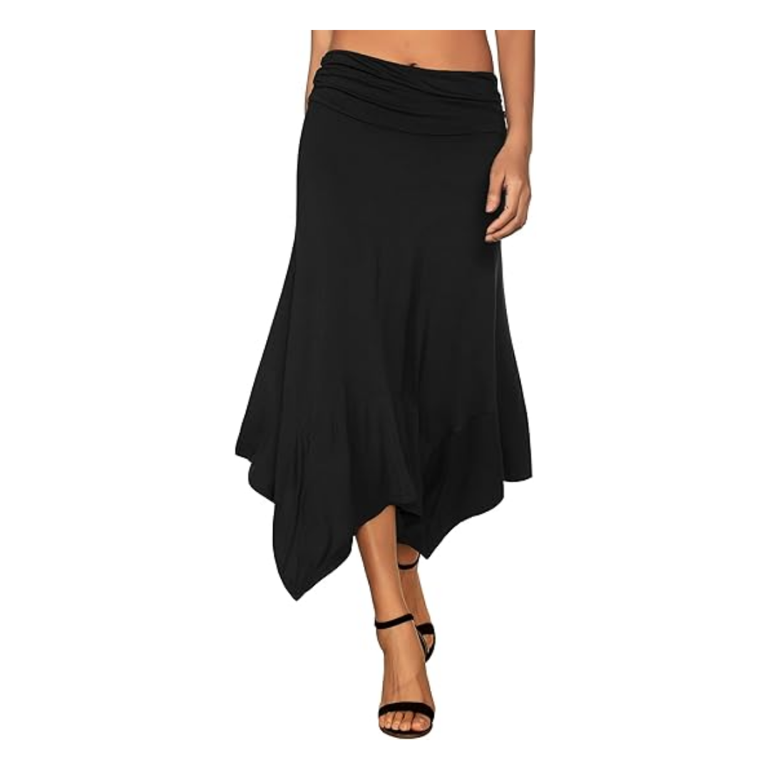 Stevie Nicks Costume Flowy Handkerchief Hemline Midi Skirt