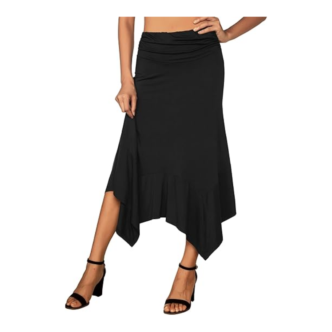 Stevie Nicks Costume Flowy Handkerchief Hemline Midi Skirt