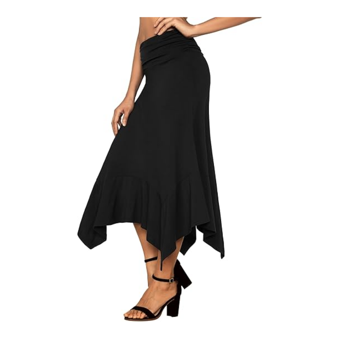 Stevie Nicks Costume Flowy Handkerchief Hemline Midi Skirt