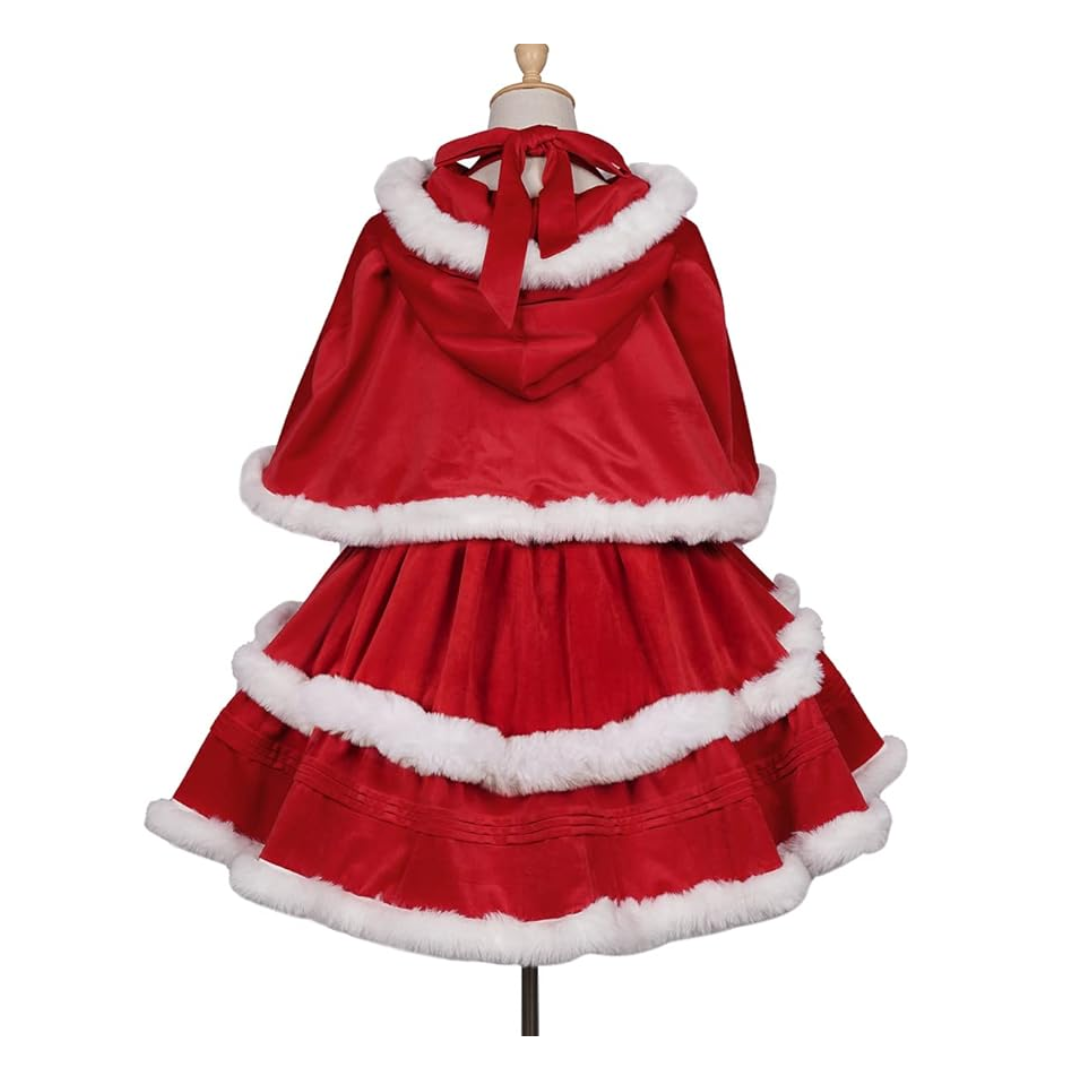 Christmas Costume Dress Suit with Cloak Red - Quda Halloween Christmas Costume Dress Suit with Cloak Red - Quda Halloween