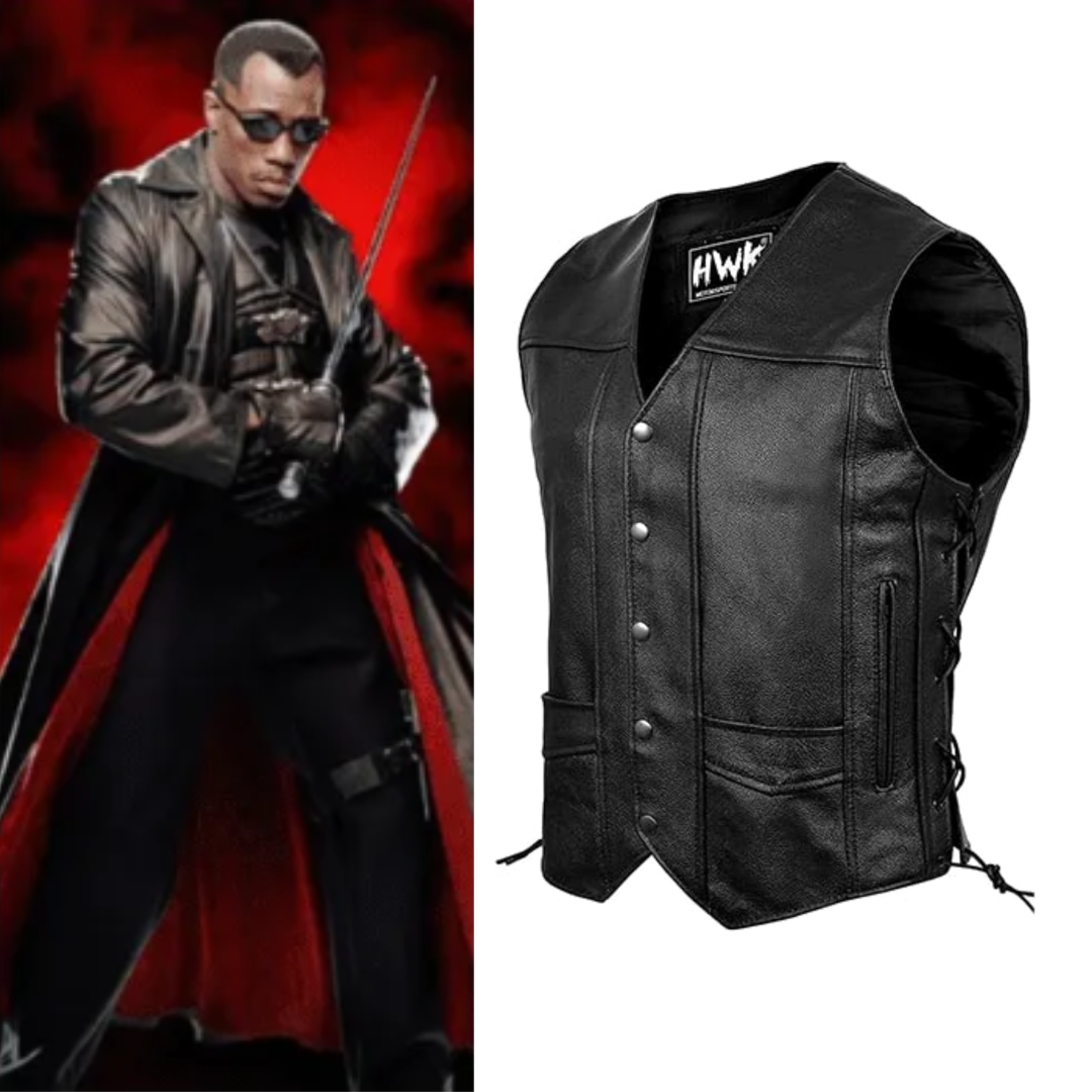 Blade Costume Leather Motorcycle Vest