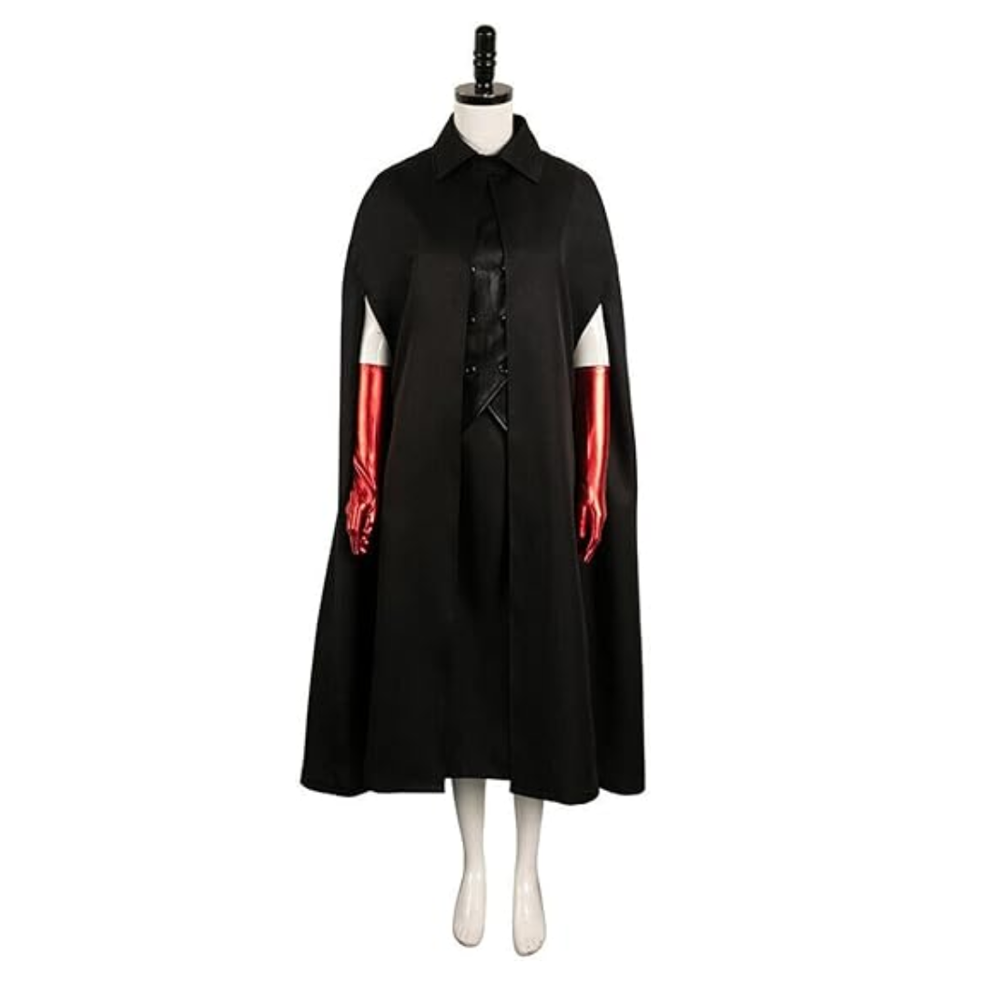 Beetlejuice Delia Deetz Costume Black Cloak Dress Suit