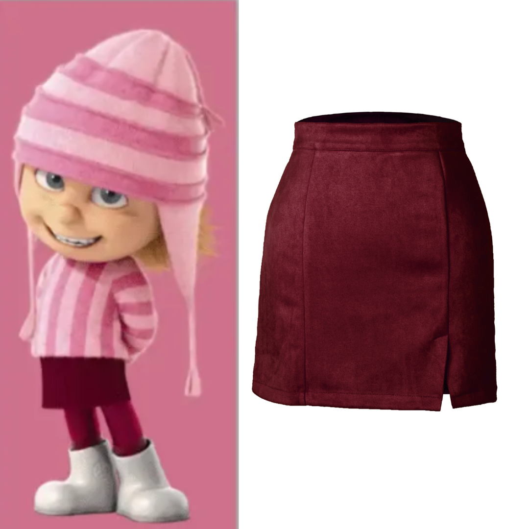 Despicable Me Edith Costume Corduroy A-line Slim Mini Skirt