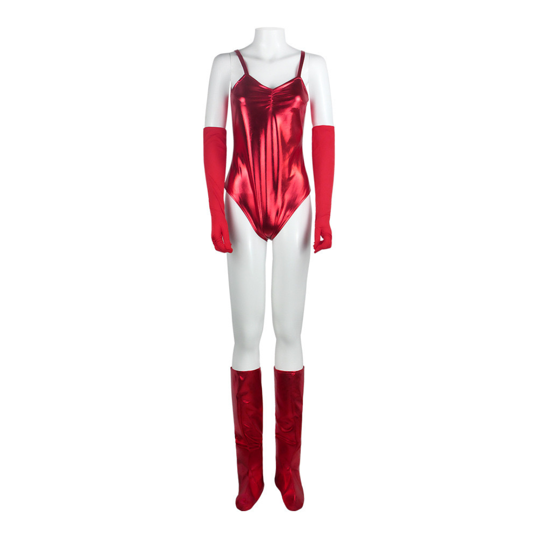 WandaVision Scarlet Witch Costume Cloak Headpiece Halloween Bodysuit