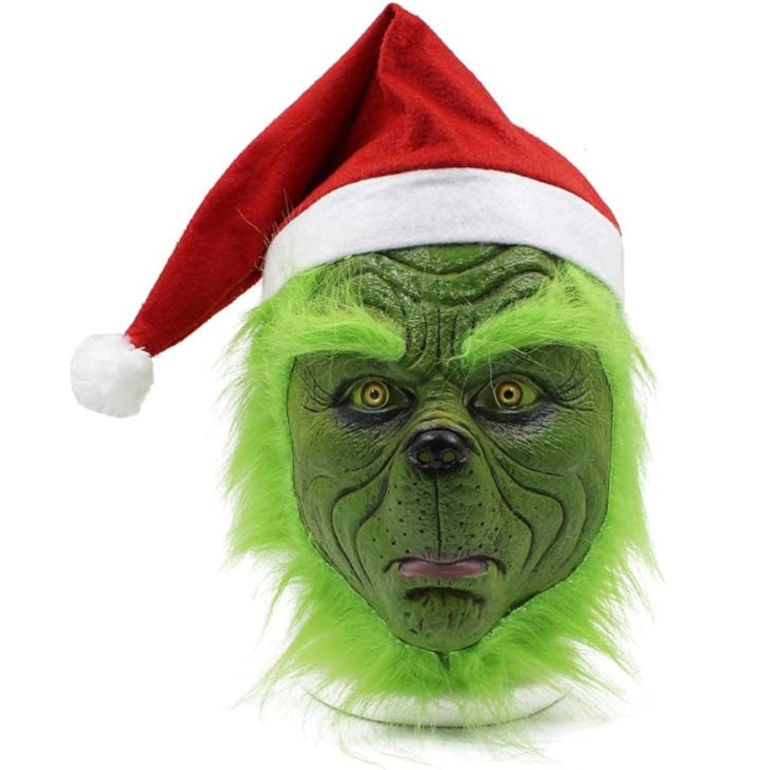 How the Grinch Stole Christmas The Grinch Costume Christmas Mask with Red Hat