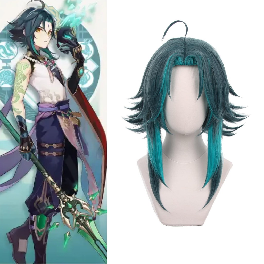 Genshin Impact Xiao Cosplay + shops Wig