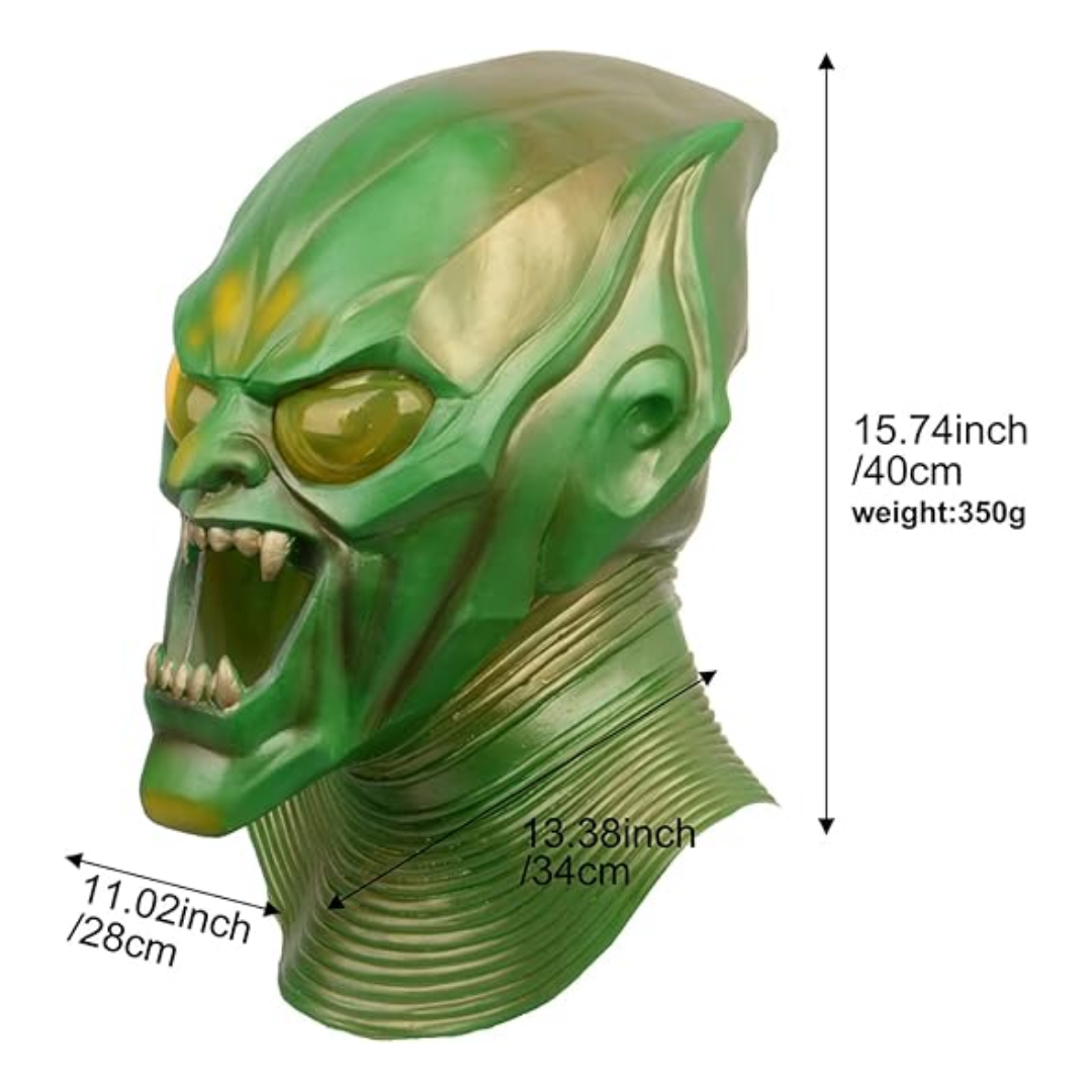 Spider-Man Green Goblin Costume Latex Green Mask