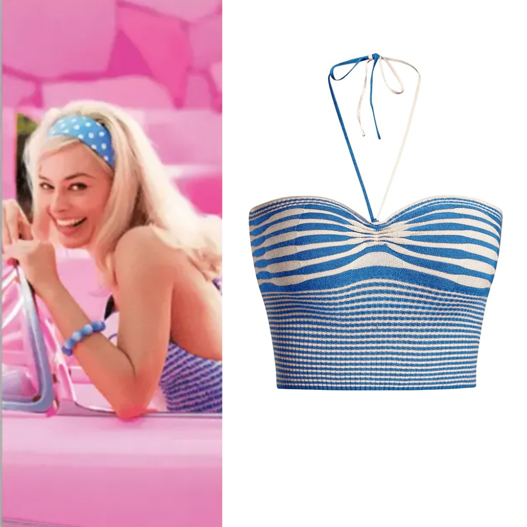 Barbie Halloween Costume Striped Tie Backless Halter Top