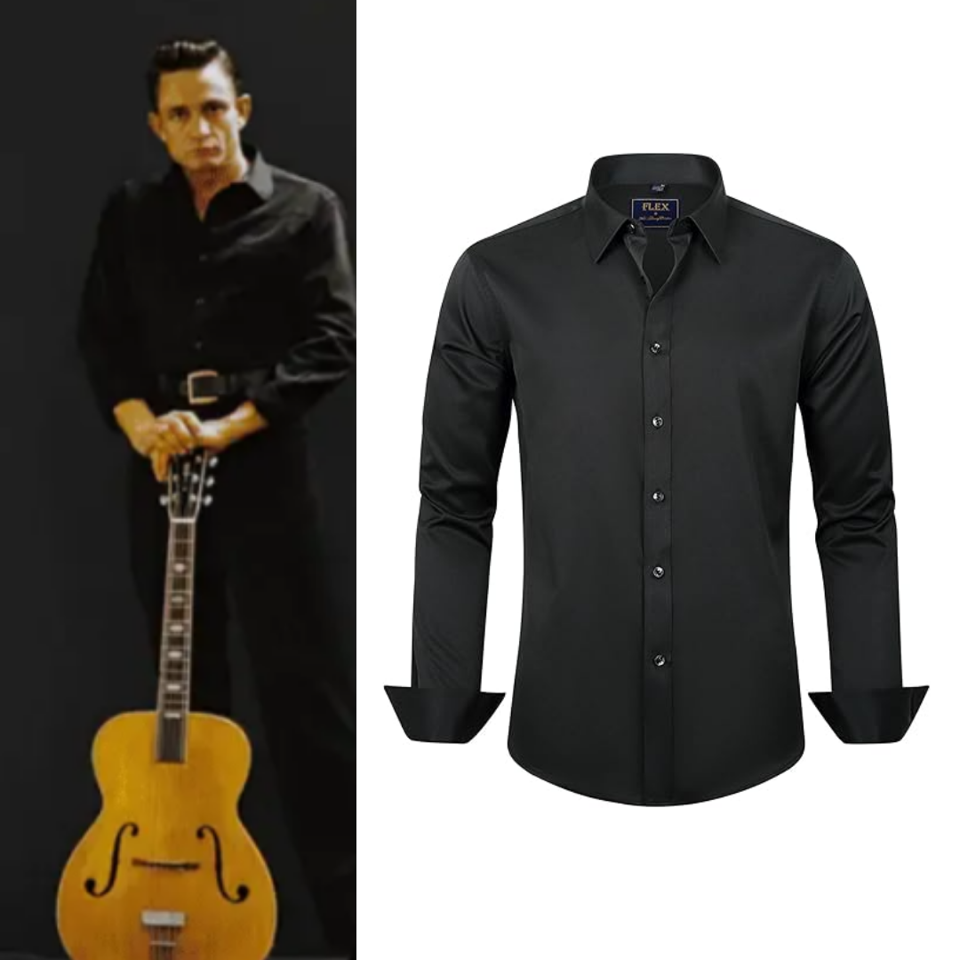 Johnny Cash Costume Black Dress Shirts