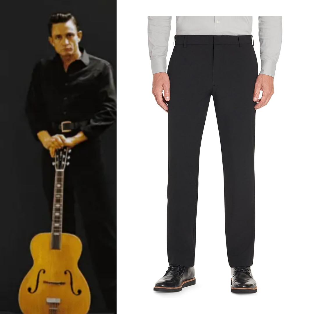 Johnny Cash Costume Slim Fit Flat Front Dress Pant