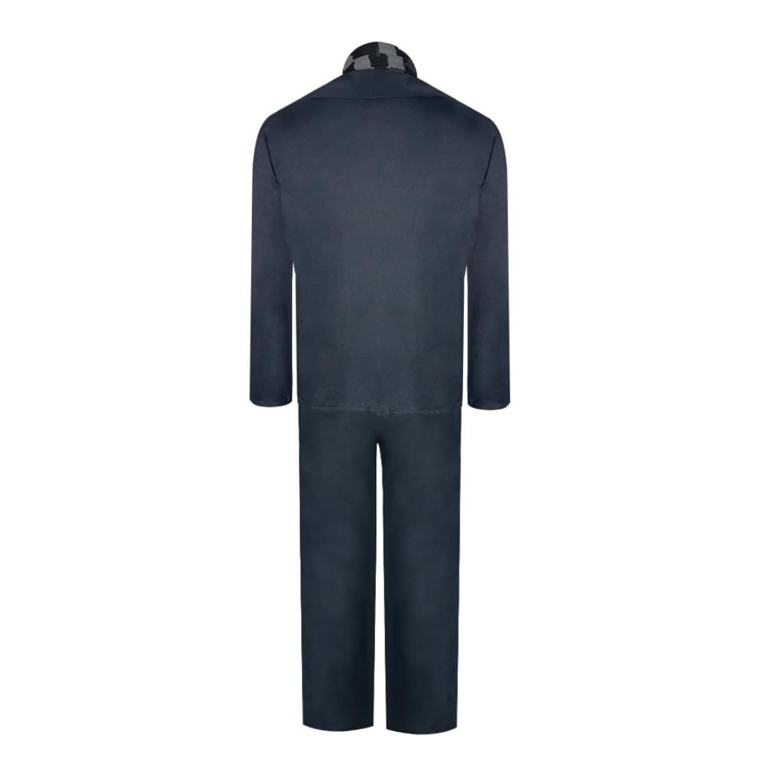 Despicable Me Gru Costume with Fake Nose Black Gray Striped Scarf